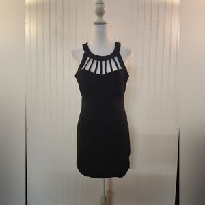 Vintage Deb Women's Black Sleeveless Bodycon Dress Size 11 Clubbing Party Dance